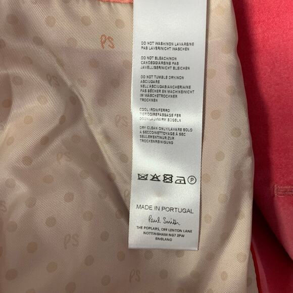 PS by PAUL SMITH Size M Pink Cotton / Elastane Velvet Jacket - Picture 6 of 6